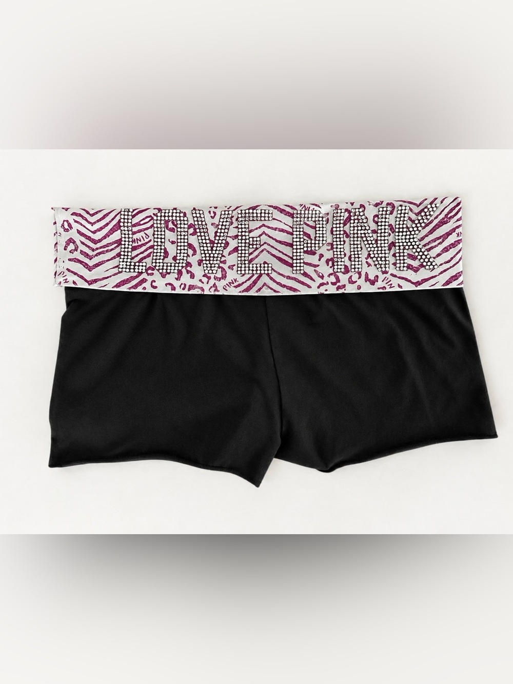 2011 Vintage PINK Rhinestone Foldover Shorts